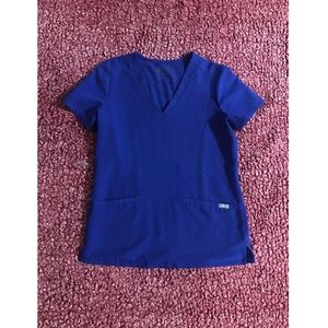 FIGS Deep Royal Blue XXS Casma 3-Pocket Scrub Top